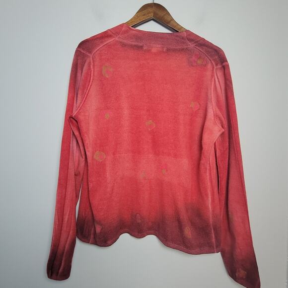 Marika Charles Women’s 4 Cashmere Blend Open Front Printed Cardigan - Picture 2 of 16